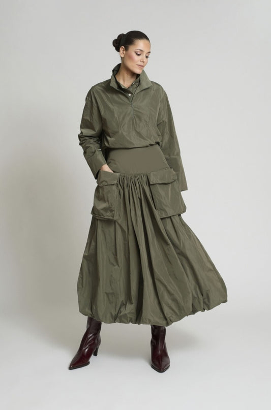 Falda Tafetán Teresa Verde