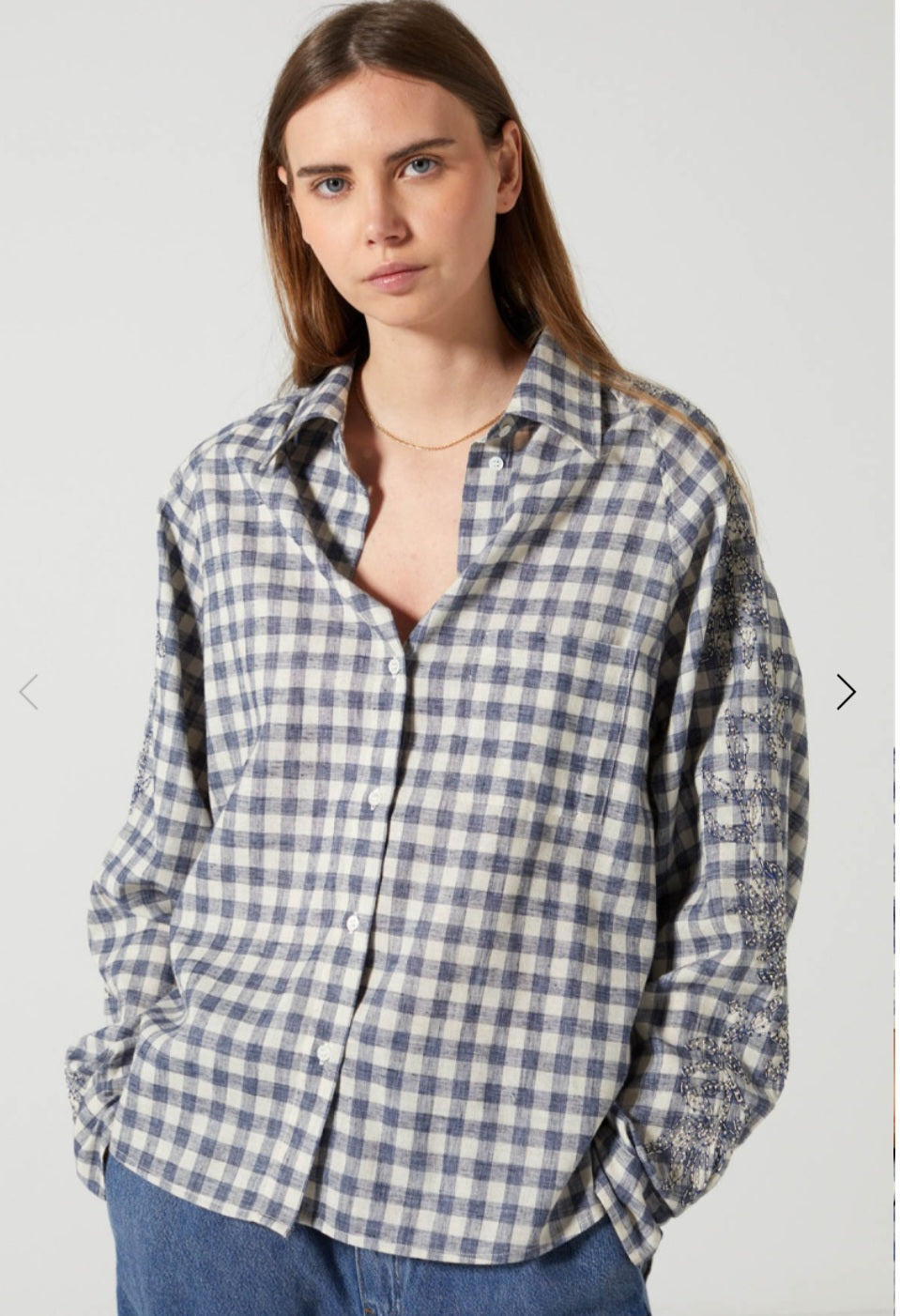 Camisa Cuadros Bordados
