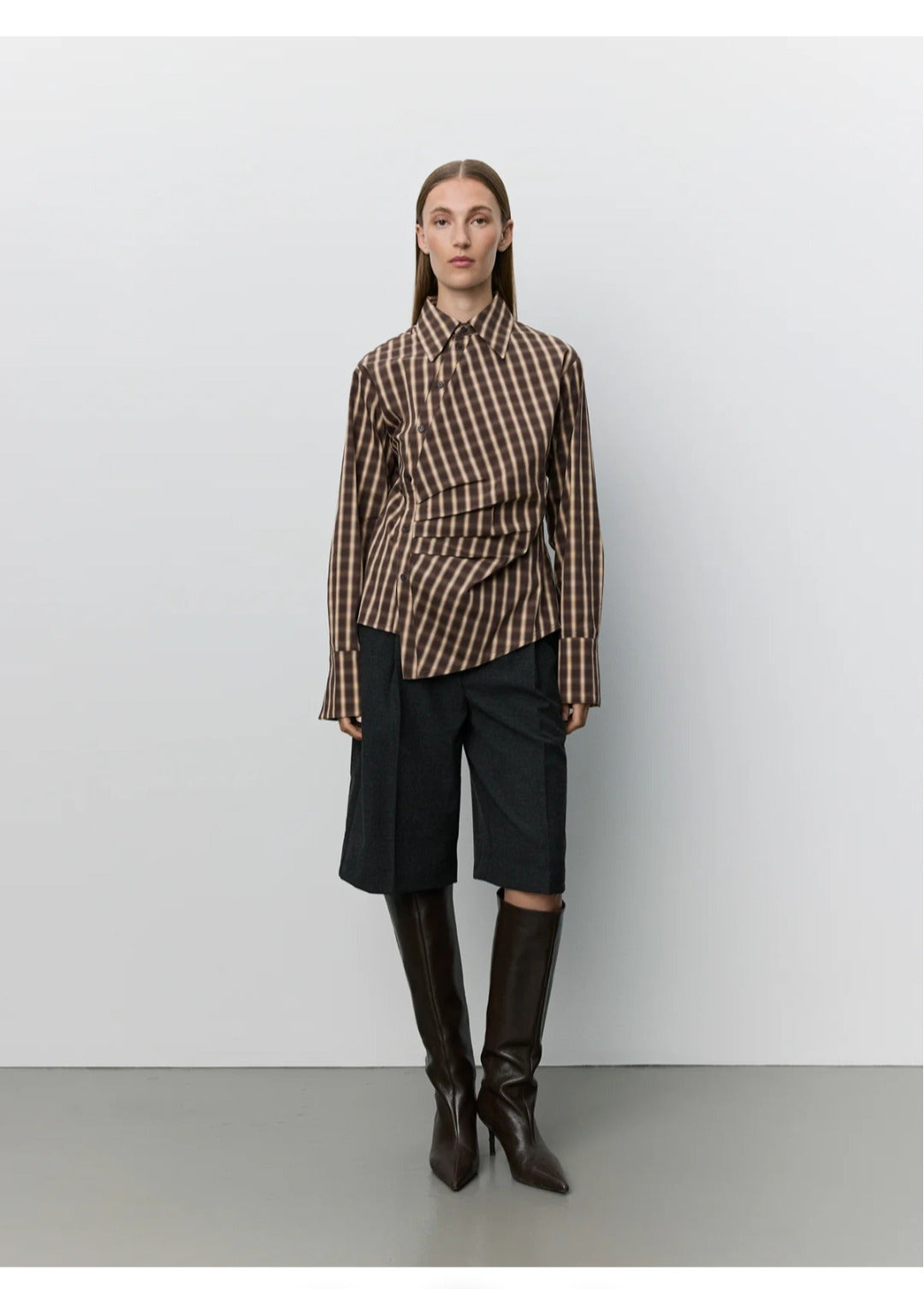 Camisa Asimétrica Cuadros