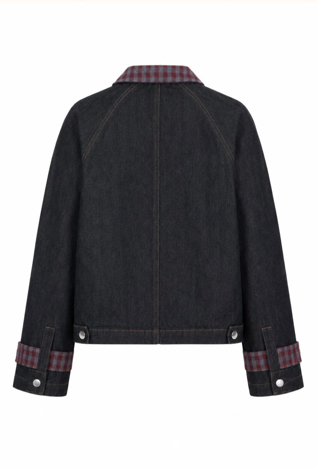 Cazadora Denim Cuello Cuadros