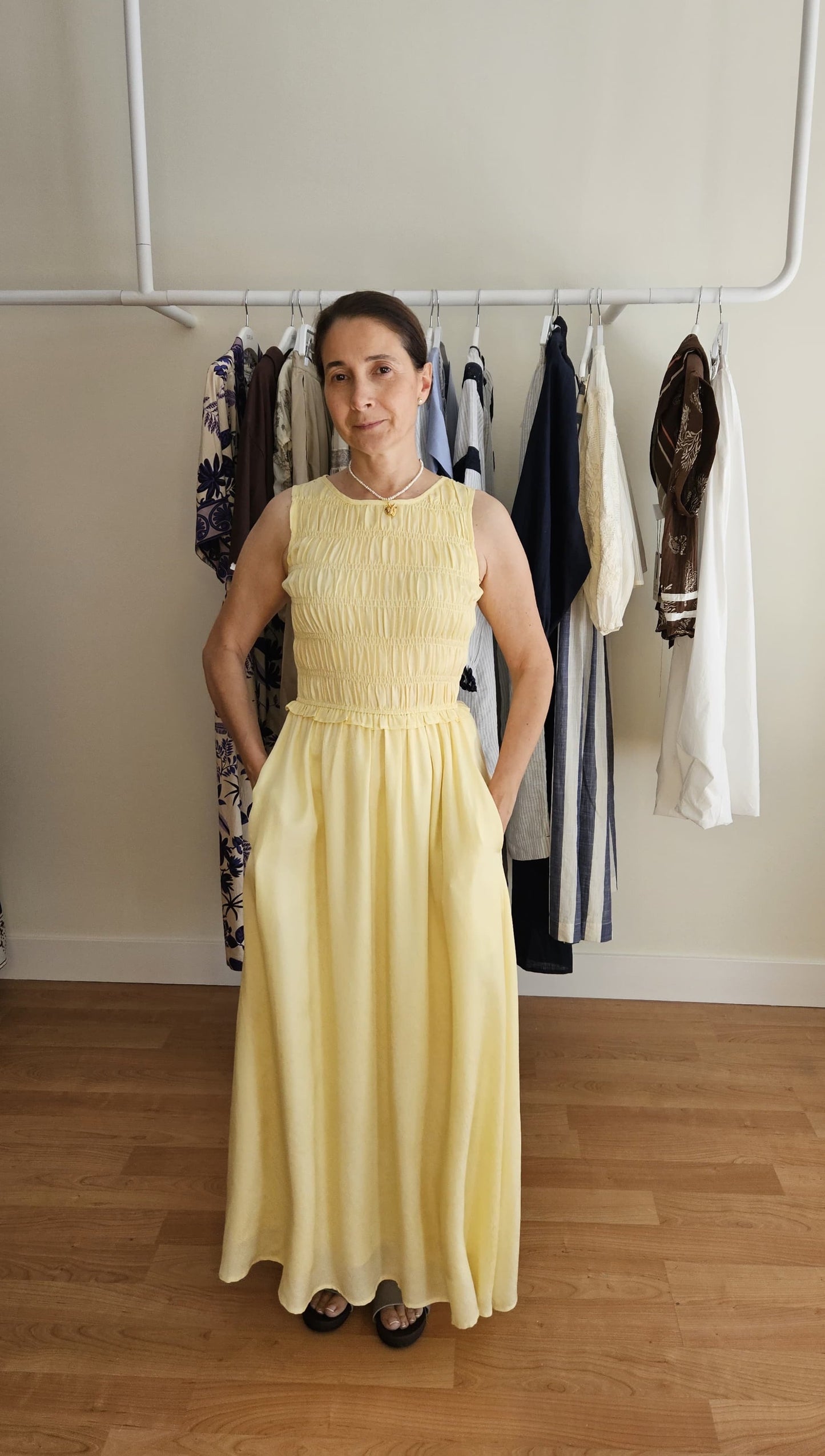 Vestido Limón Nido de Abeja