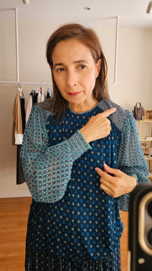 Top Estampado Azul