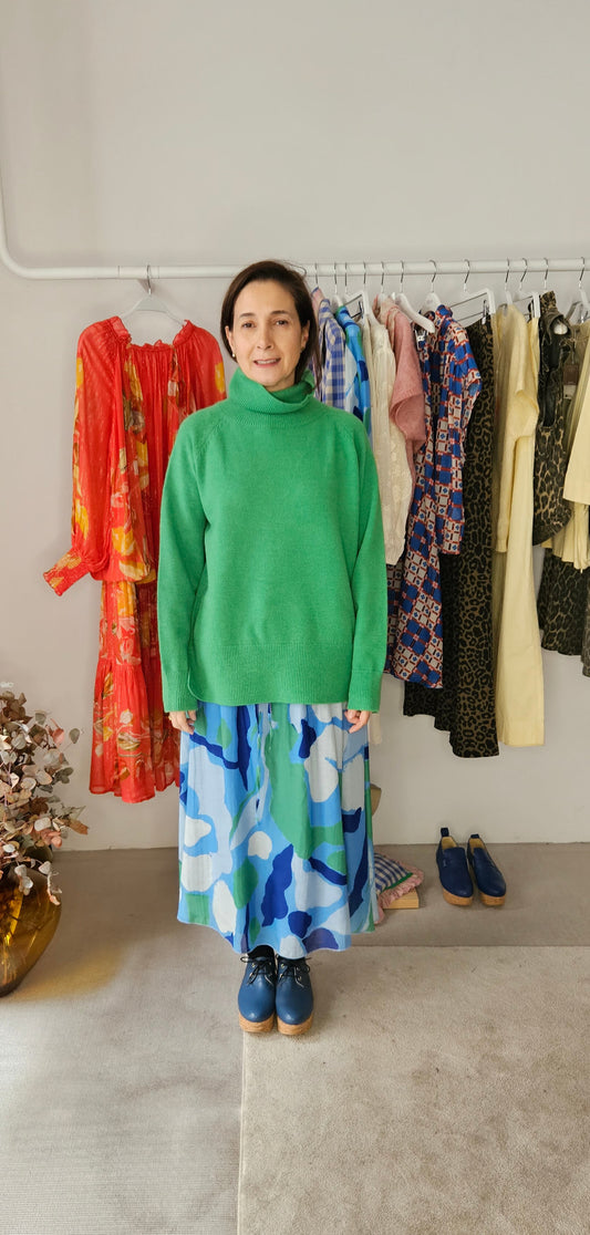 Falda Multicolor Verde y Azul