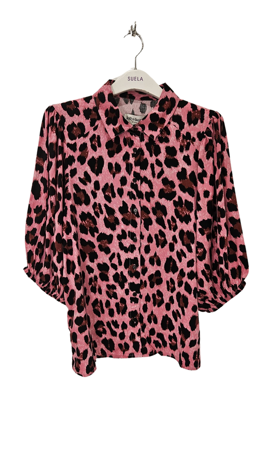 Camisa Animal Print Rosa