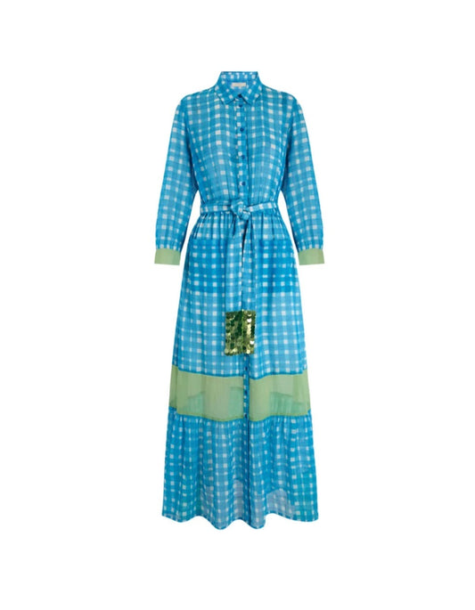 Vestido Camisero Azul de Cuadros