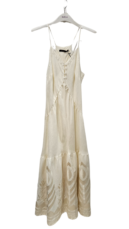 Vestido Bordado Tirante Fino