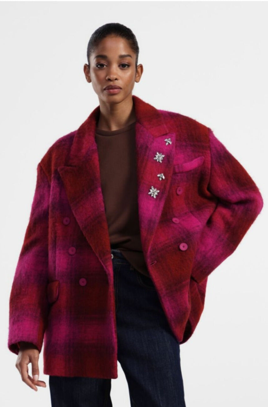 Chaquetón Cuadros Rosa