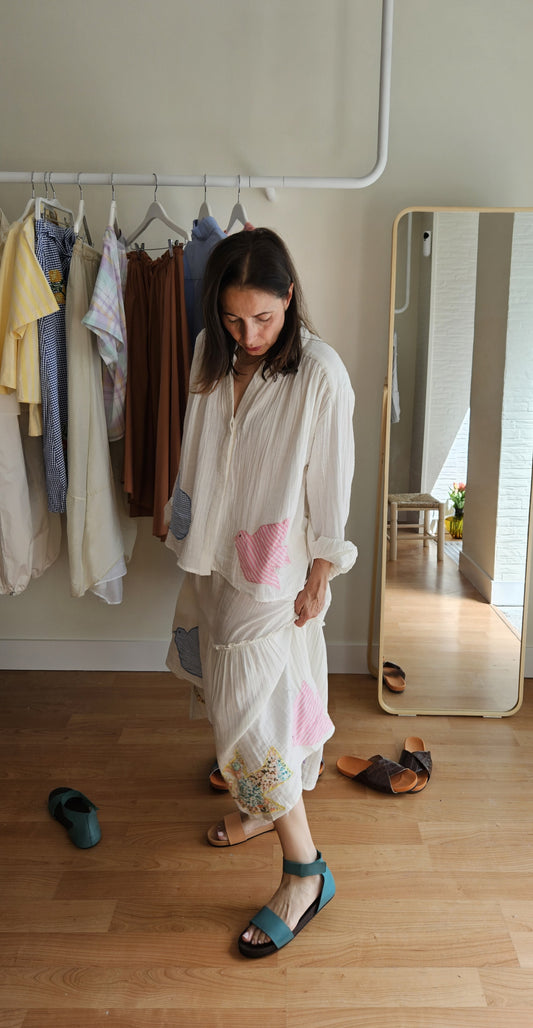 Camisa Blanca Patchwork