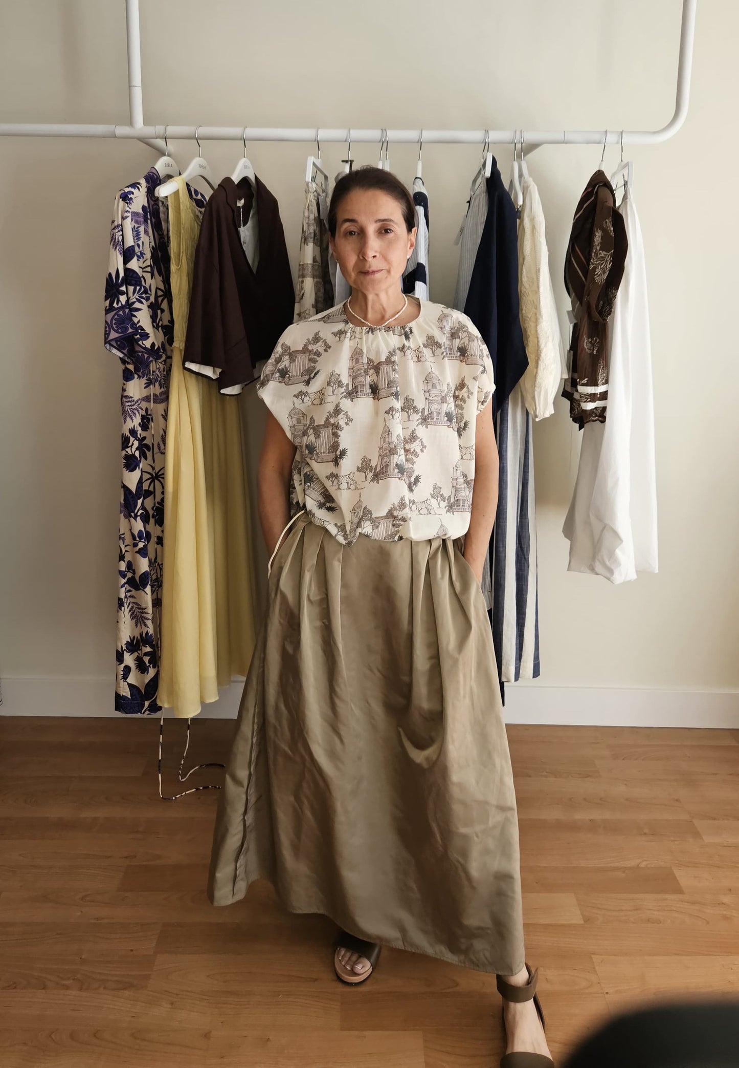 Falda Gabardina Beige