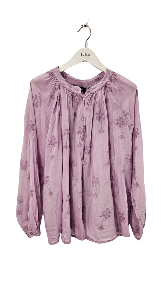 Camisa Bordados Malva