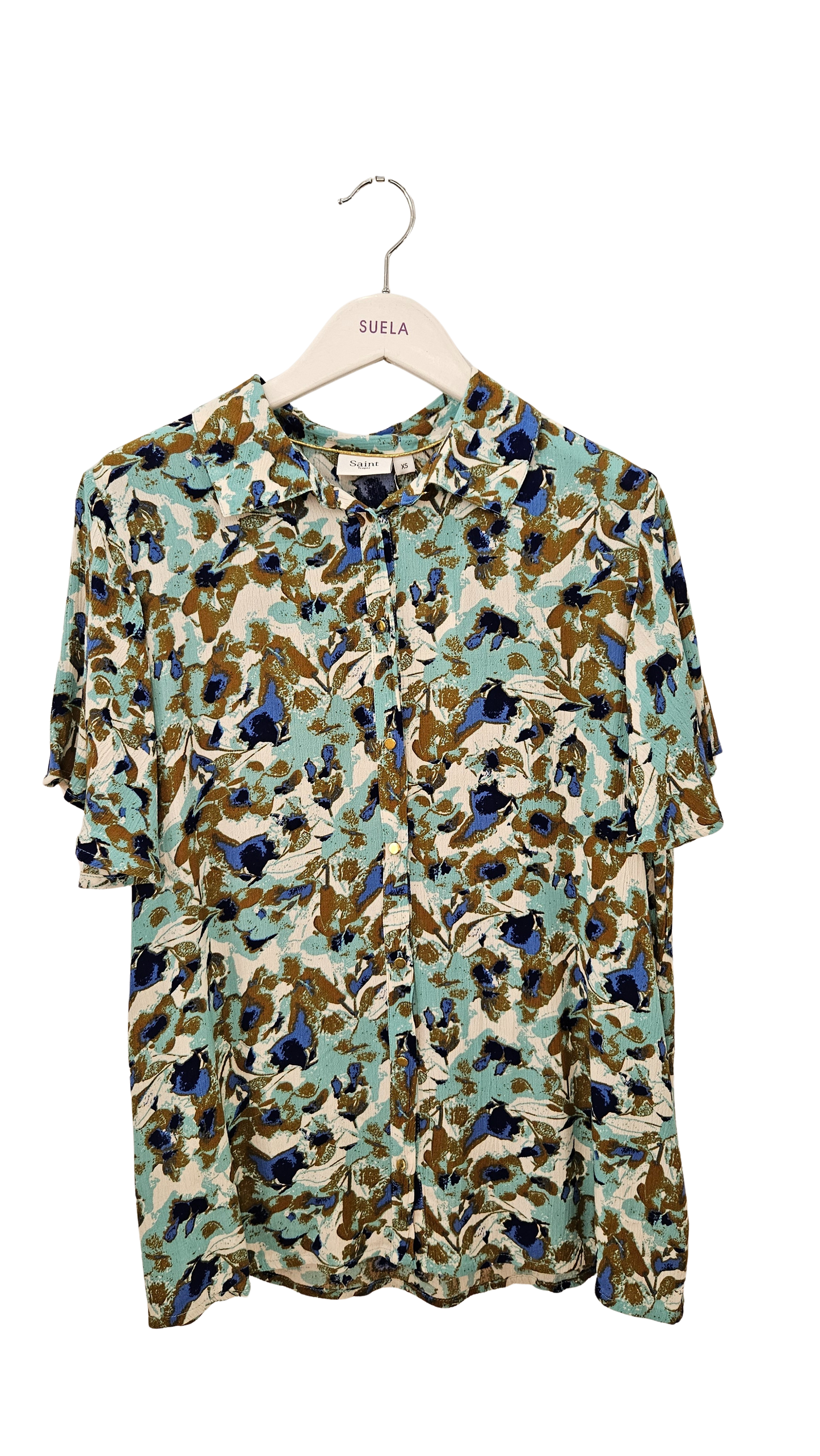 Camisa Estampada Turquesa