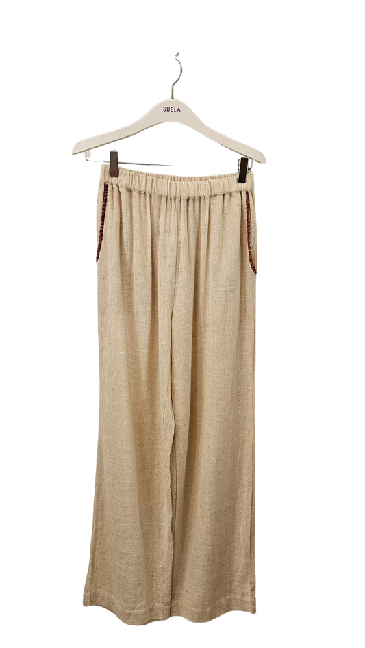 Pantalón Lino Beige