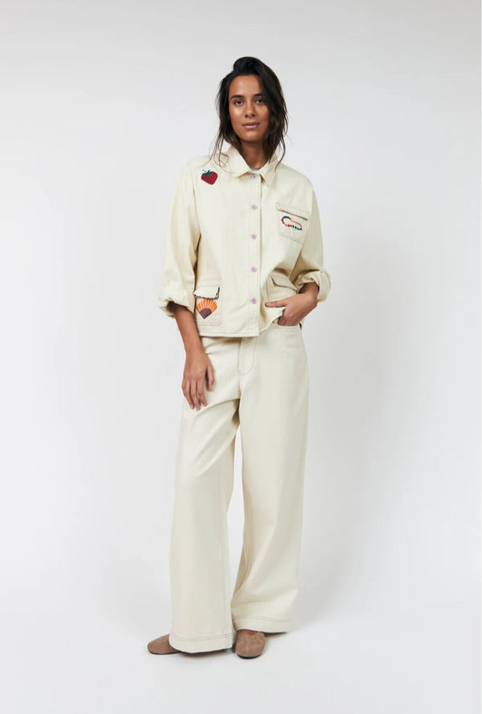 Pantalón Denim Bordado