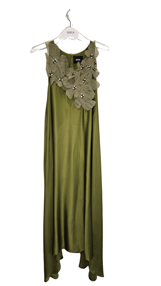 Vestido Verde Flor Joya