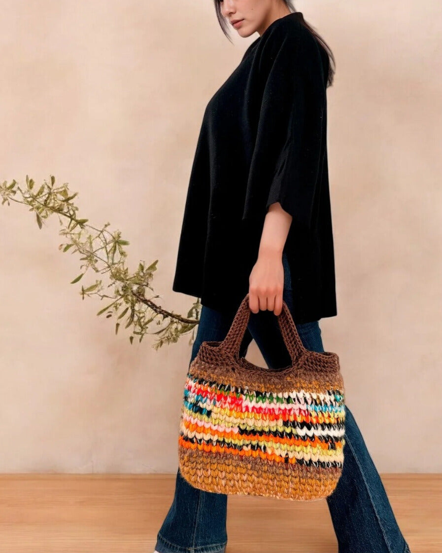Bolso Tote Melangé Artesanal Crochet