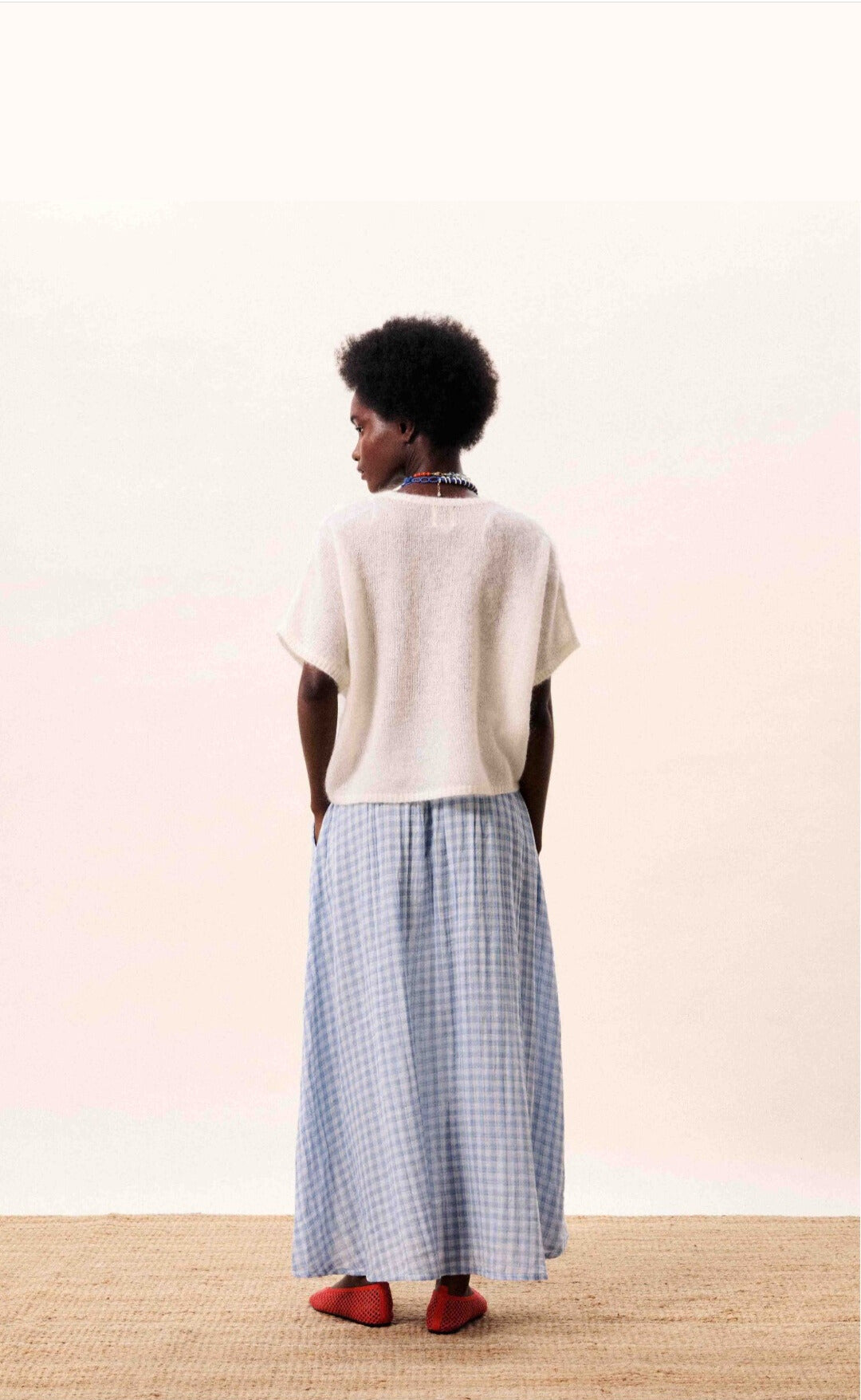 Falda Cuadros Vichy Azul  (Da talla)