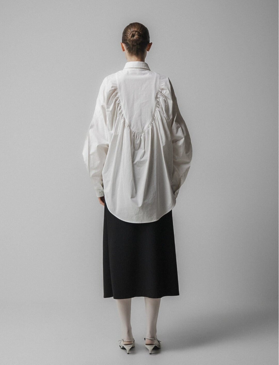 Camisa Blanca Espalda Fruncida