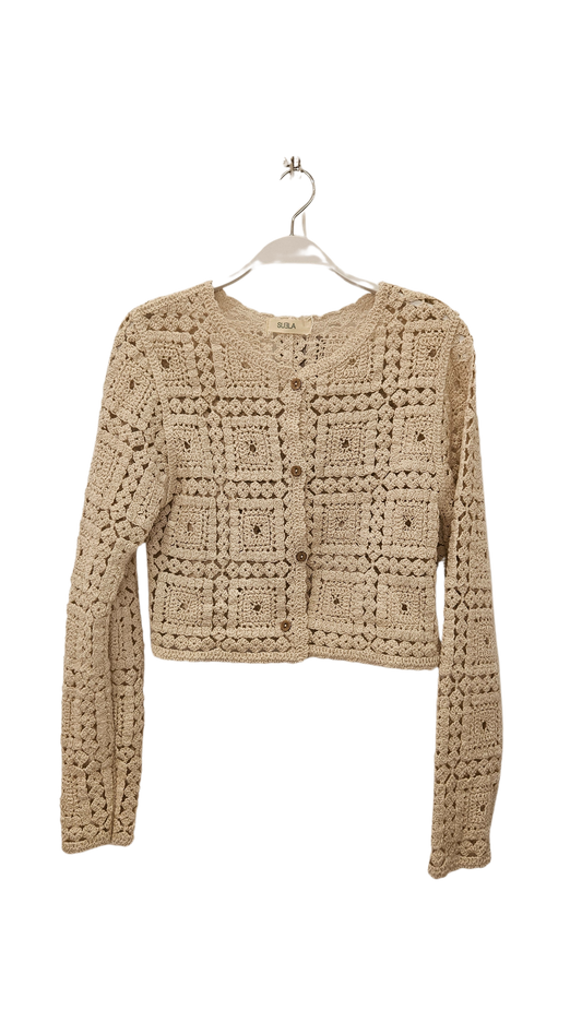 Chaqueta Crochet Beige