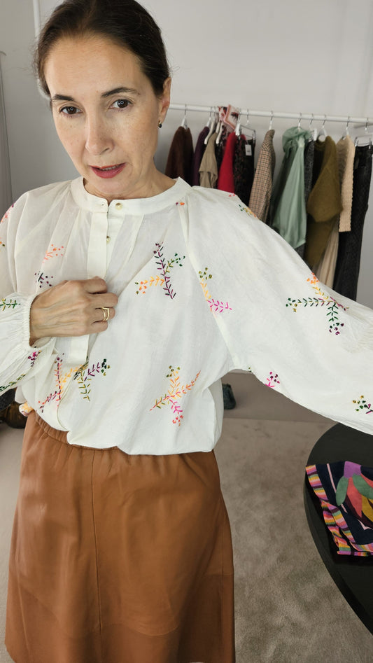 Camisa Bordada Neón