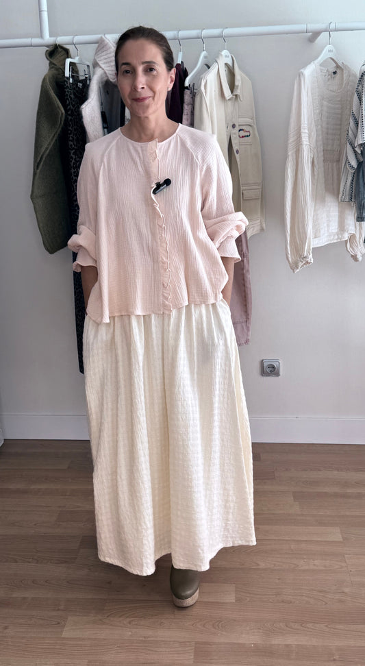 Camisa Rosa Tela Rizo (Da talla)