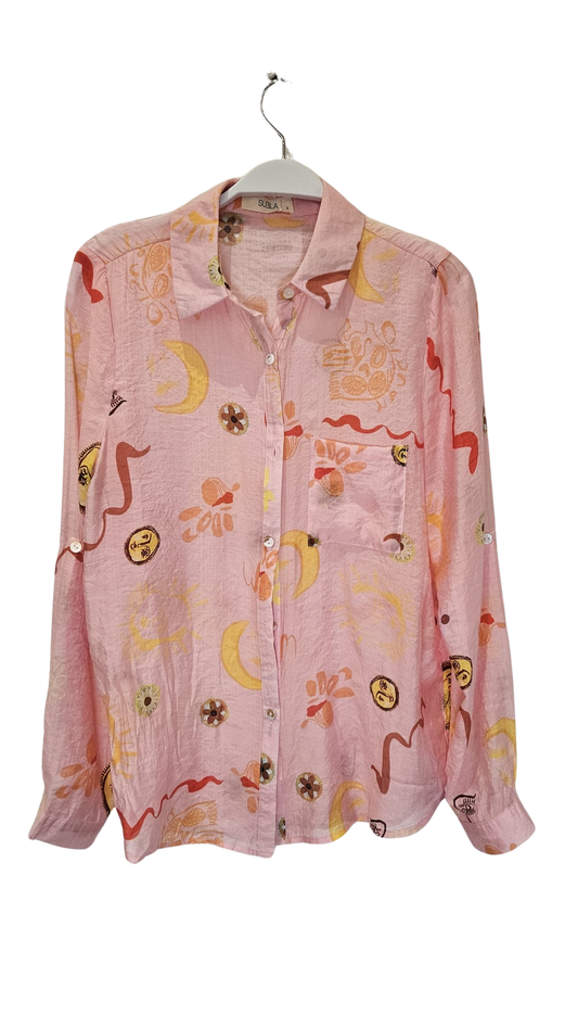 Camisa Estampada Rosa