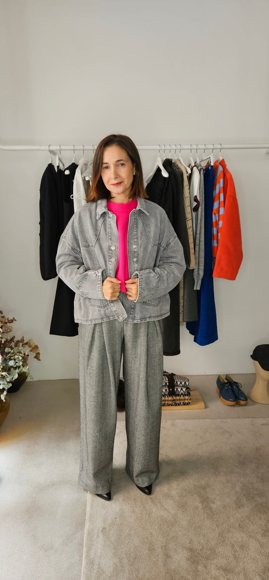 Cazadora Denim Gris