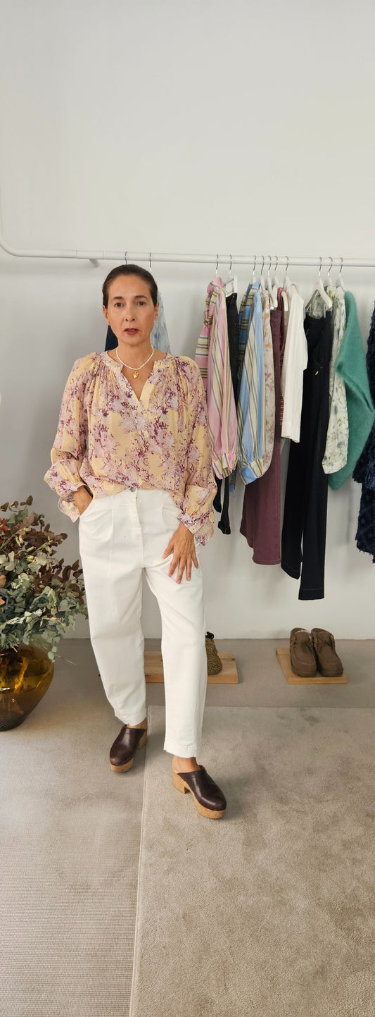 Pantalón Denim Globo Blanco