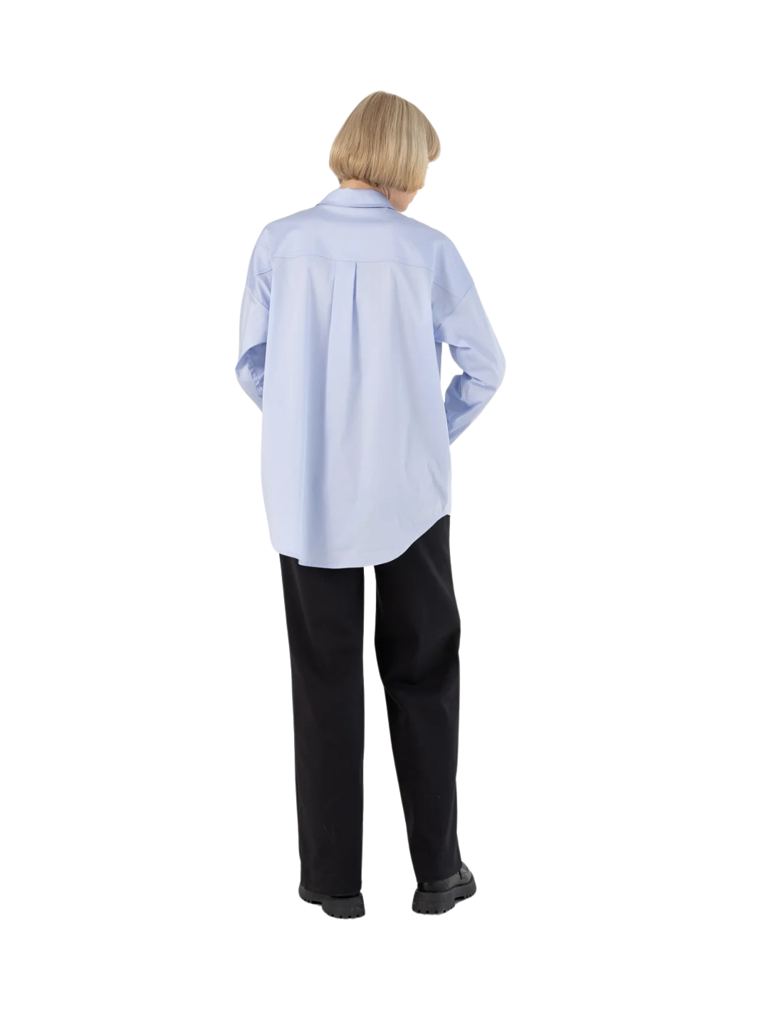 Camisa Azul Pliegue Espalda (Da talla)