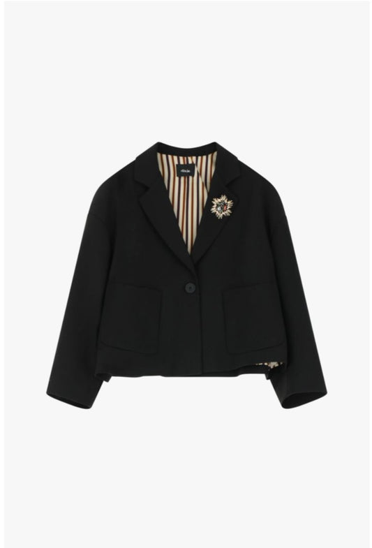 Blazer Negra con Rayas en Puño