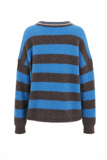 Jersey Cuello Caja Rayas Marrón/Azul ( Pañoleta Incluida)