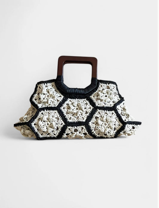 Bolso Flora Negro y Piedra