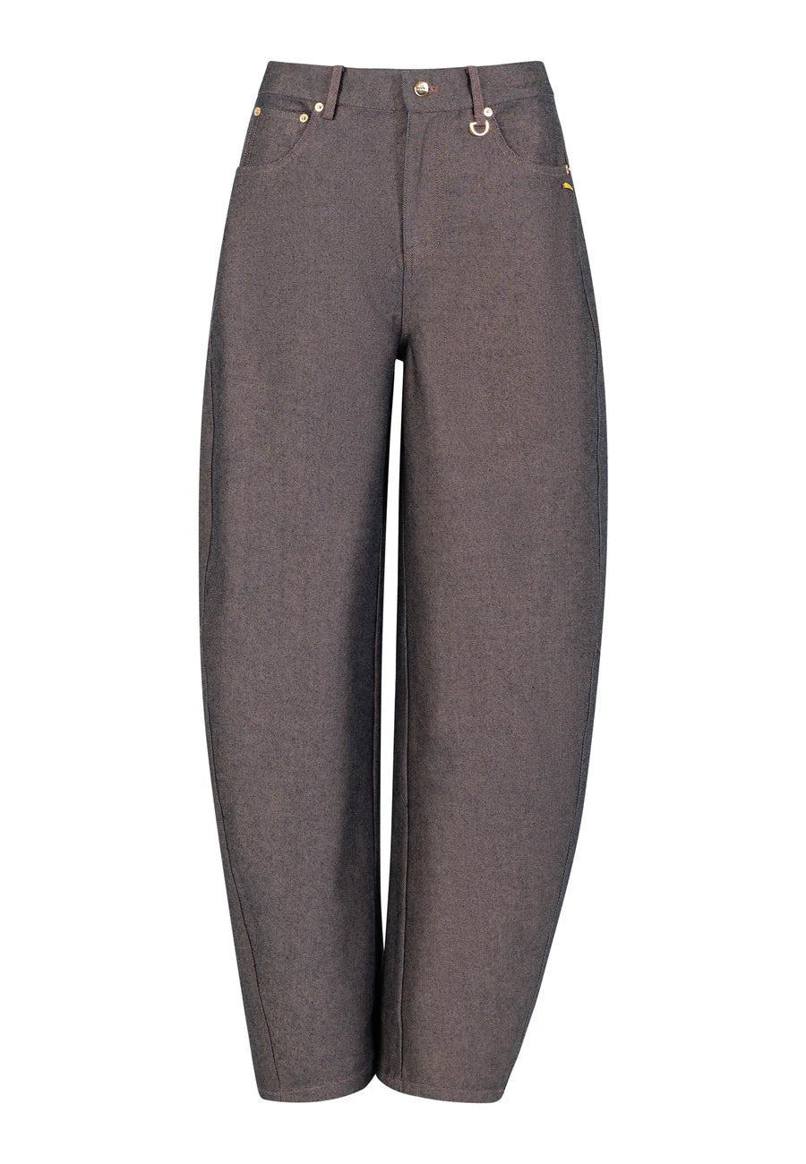 Pantalón Barrel Berenjena