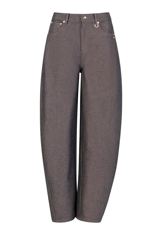 Pantalón Barrel Berenjena