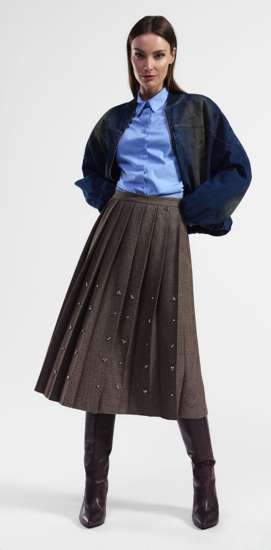 Falda de Tablas con Apliques