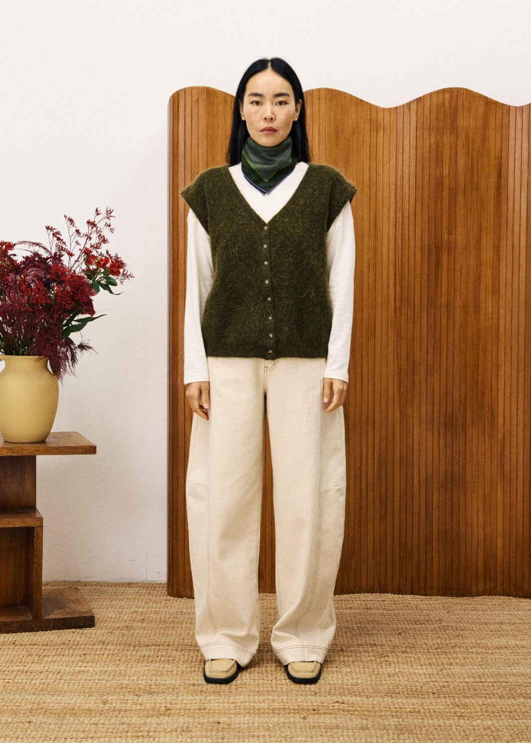 Chaleco Mohair Kaki
