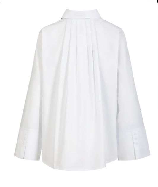 Camisa Blanca Pliegue Espalda