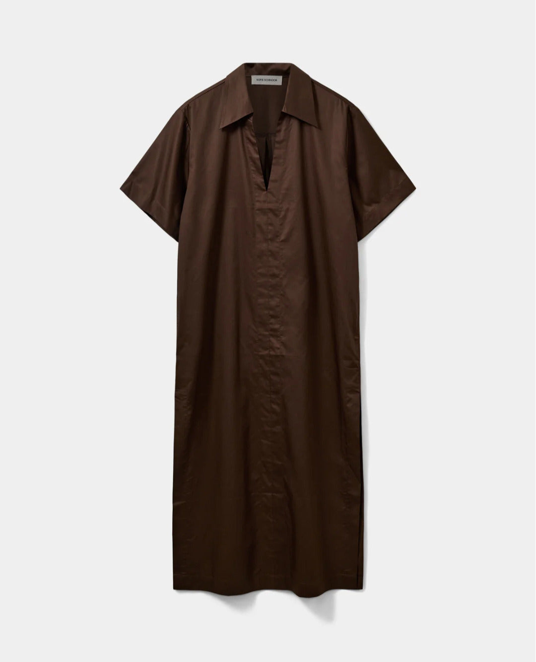 Vestido Manga Corto Chocolate (Da talla)