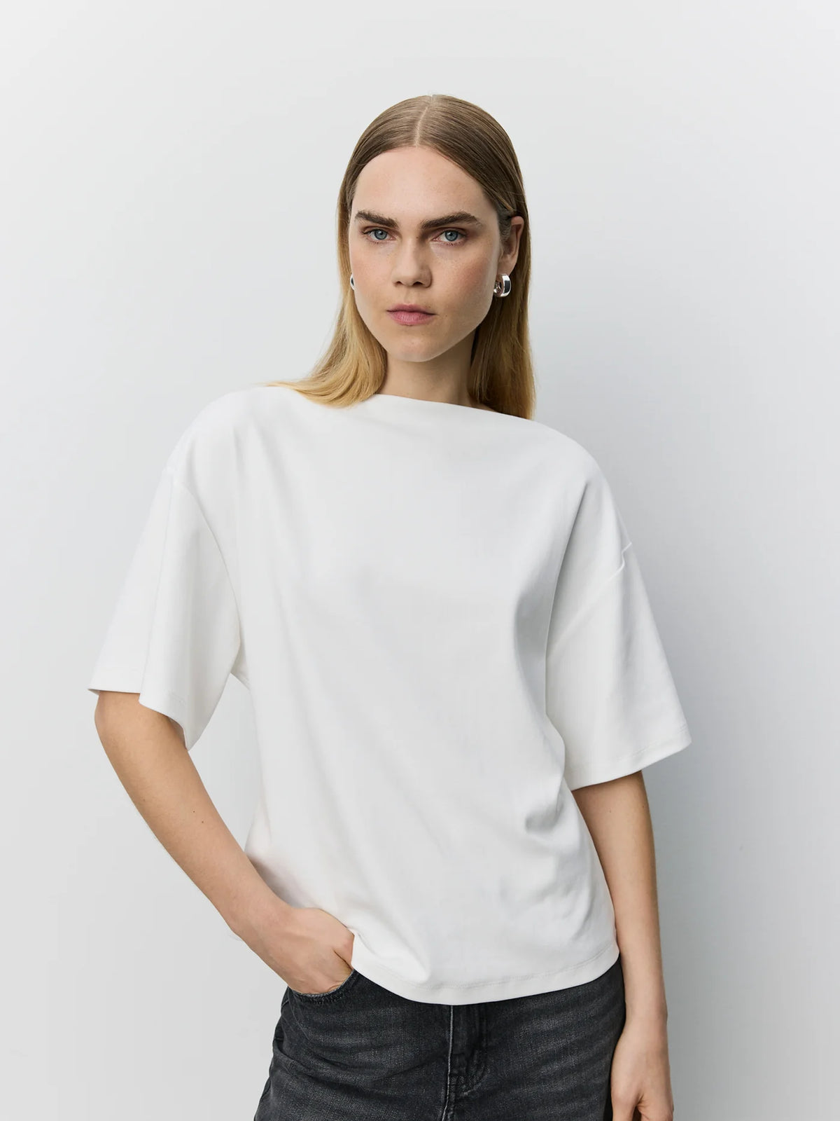 Top Blanco Cuello Barco