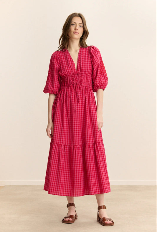 Vestido Cuadros Vichy Rosa