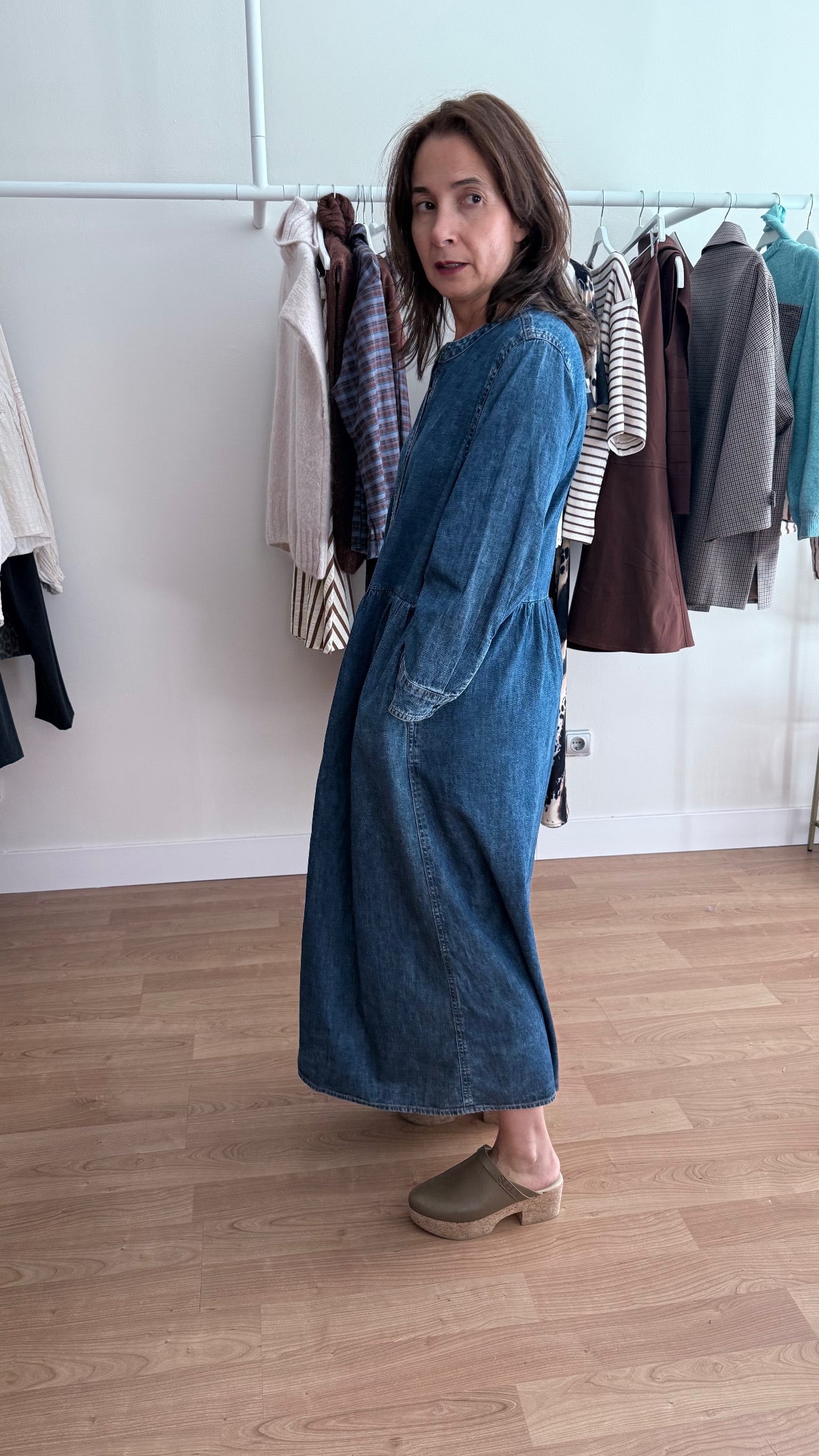 Vestido Denim Largo