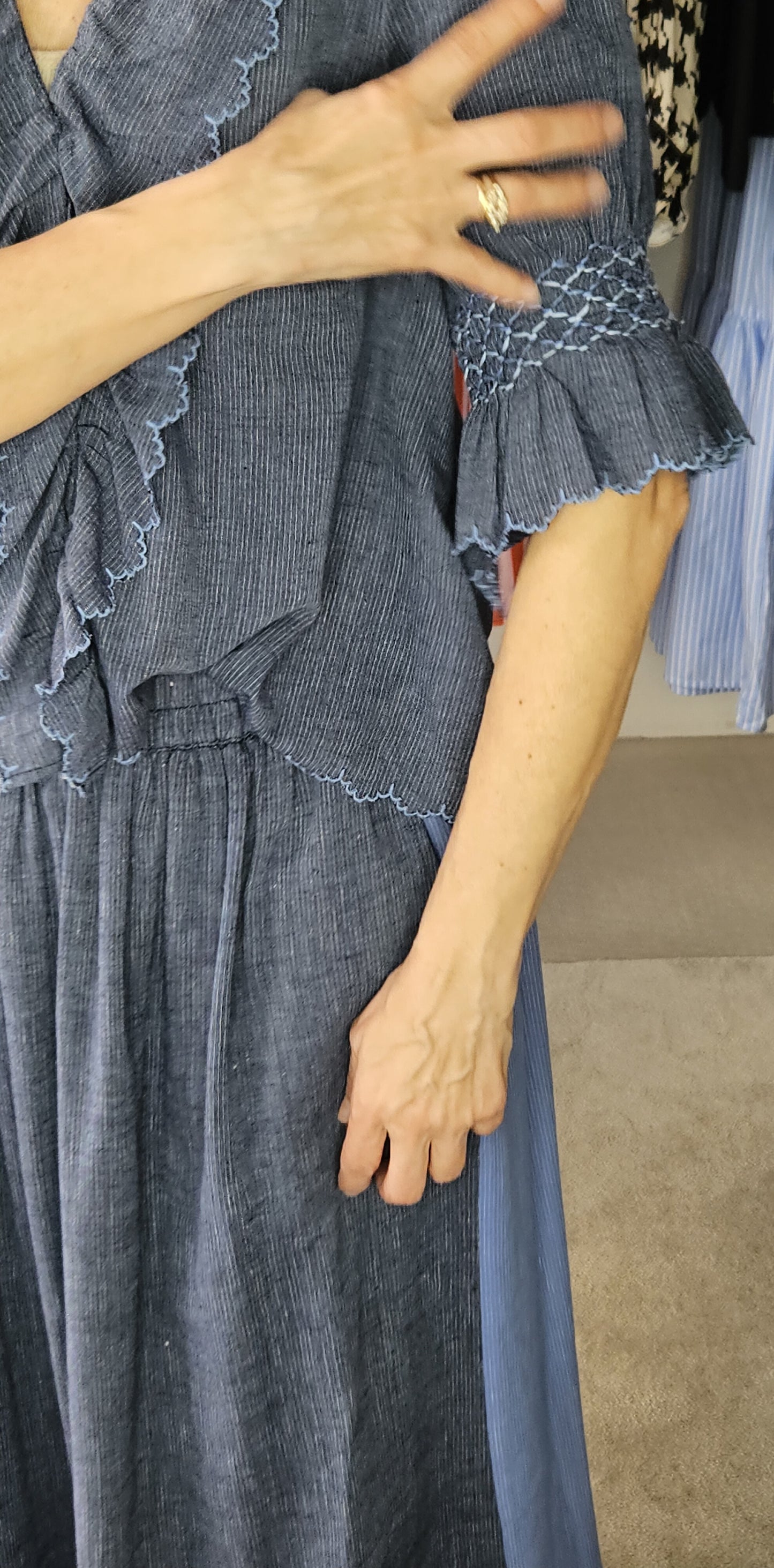 Blusa Rayas Manga Farol