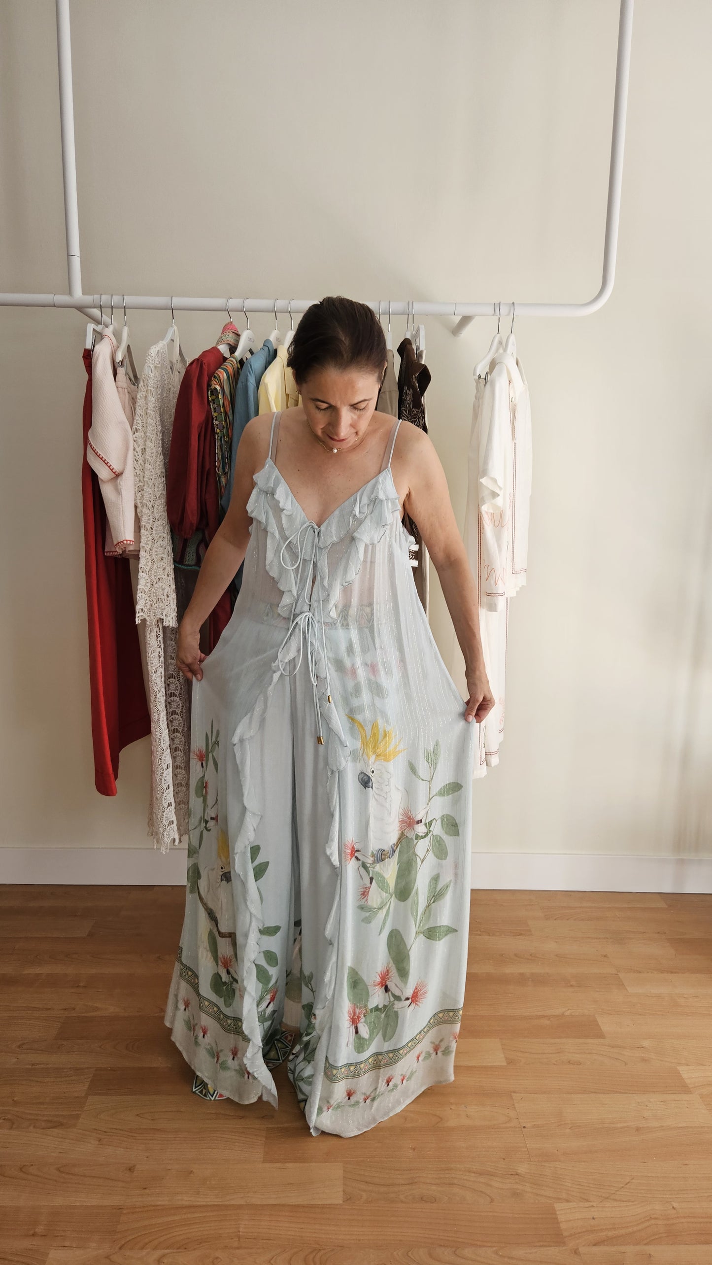Vestido/Chaleco Fluido Loros