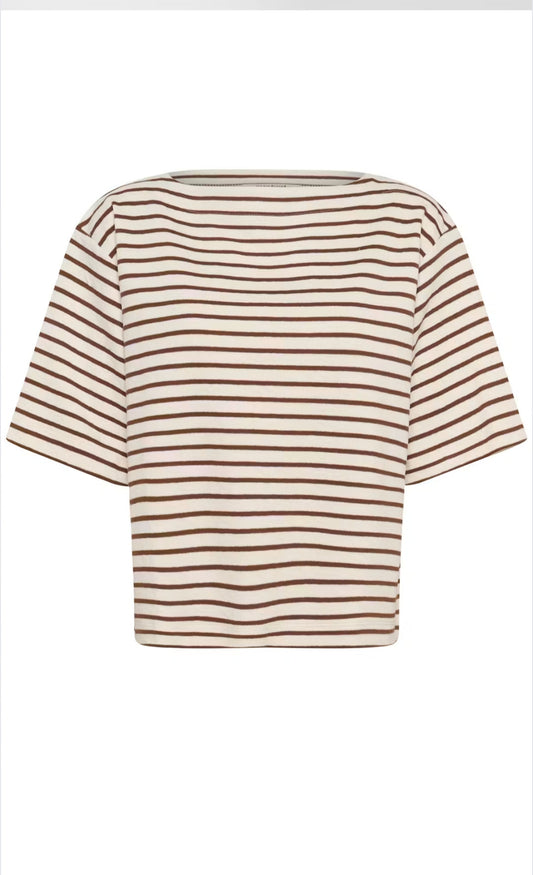 Sudadera Marinera Rayas Chocolate Manga Codo