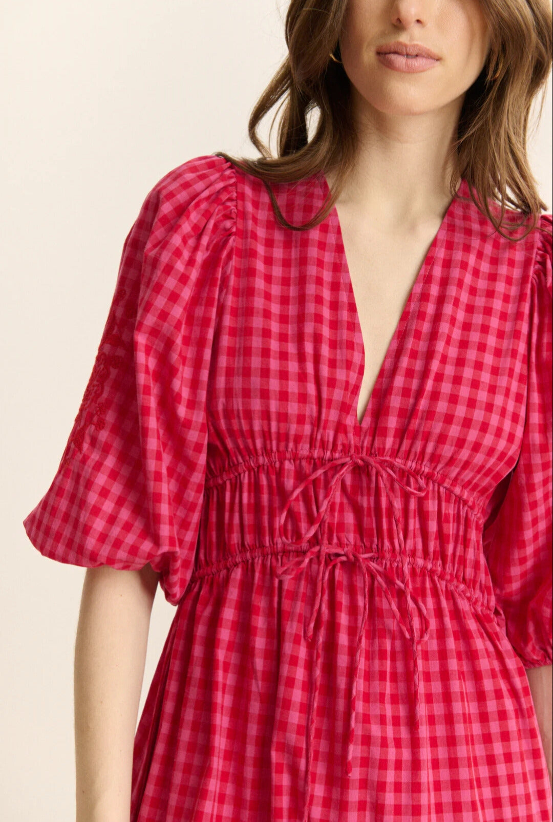 Vestido Cuadros Vichy Rosa