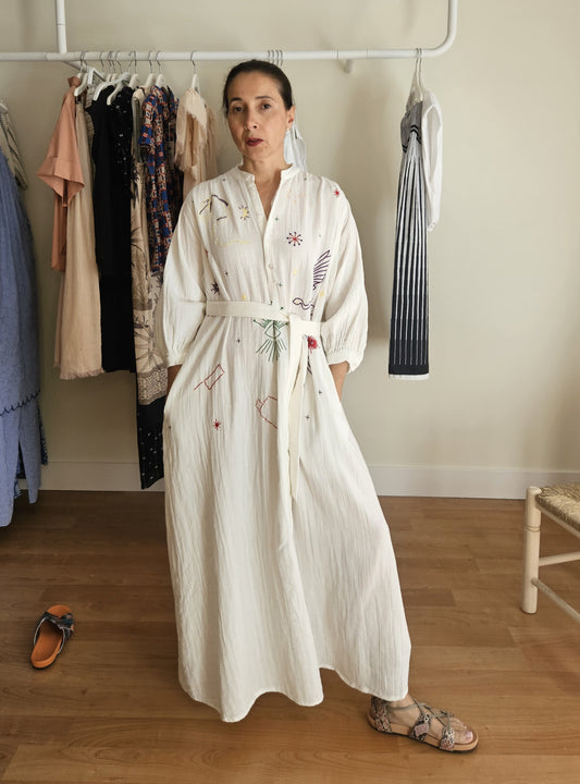 Vestido Blanco Bordados(Da talla)