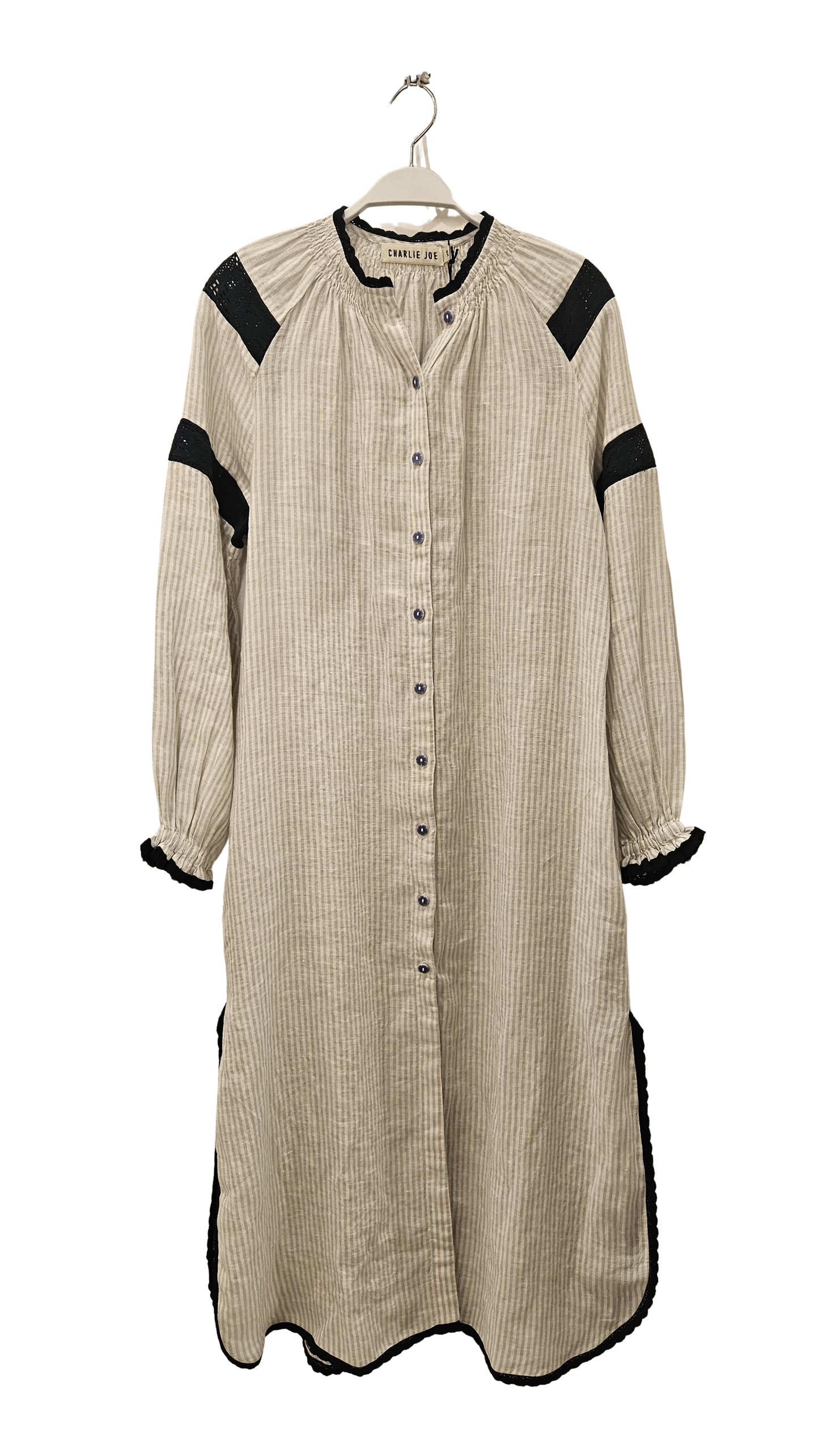 Vestido Rayas Azules con Encaje