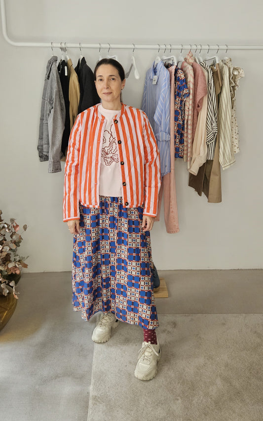 Chaqueta Rayas Naranja y Rosa