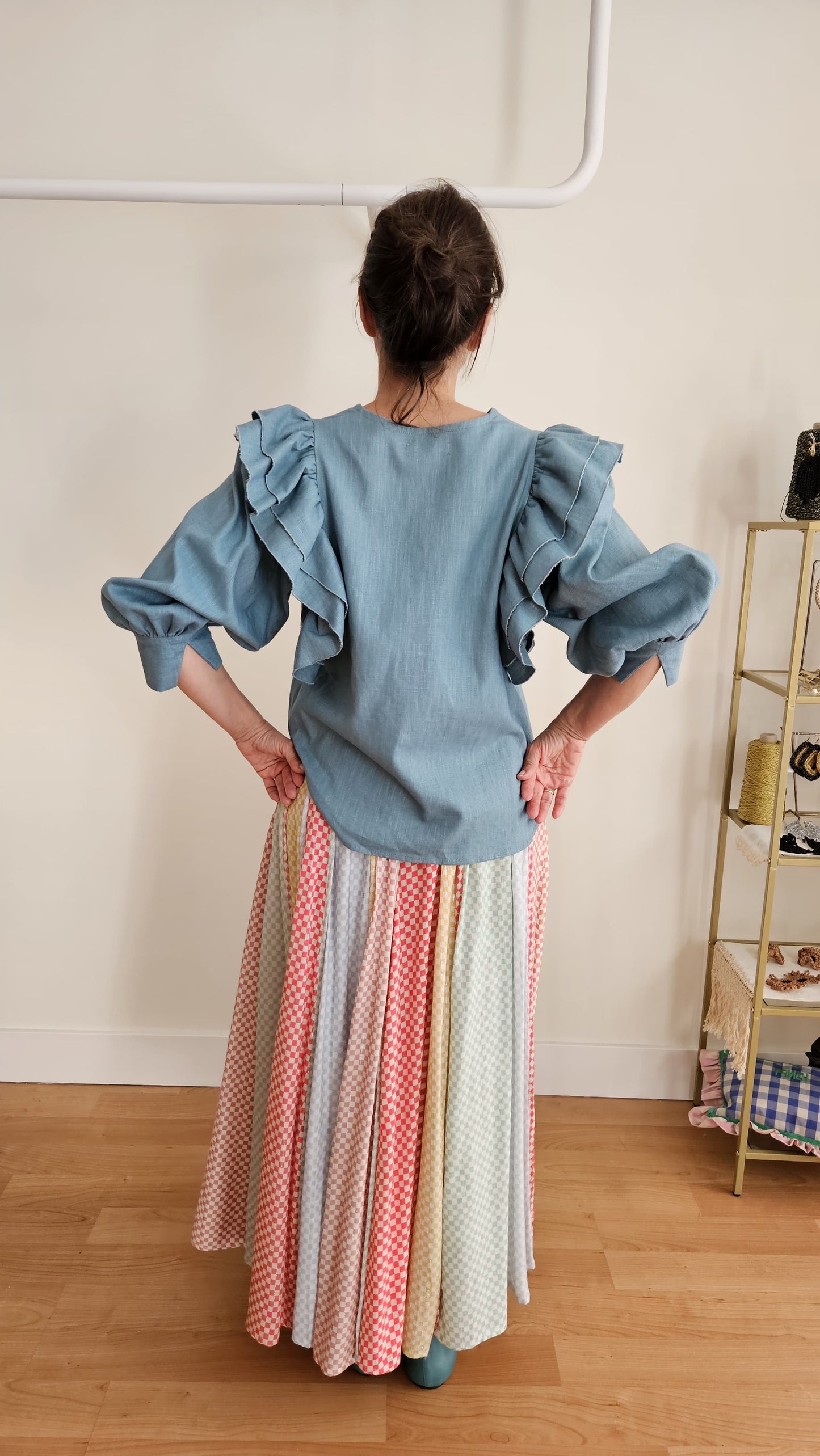 Camisa Lucía Turquesa Lino Orgánico Suela