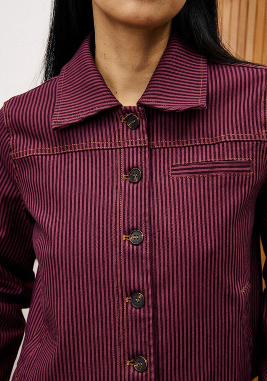 Cazadora Rayas Azules y Burdeos