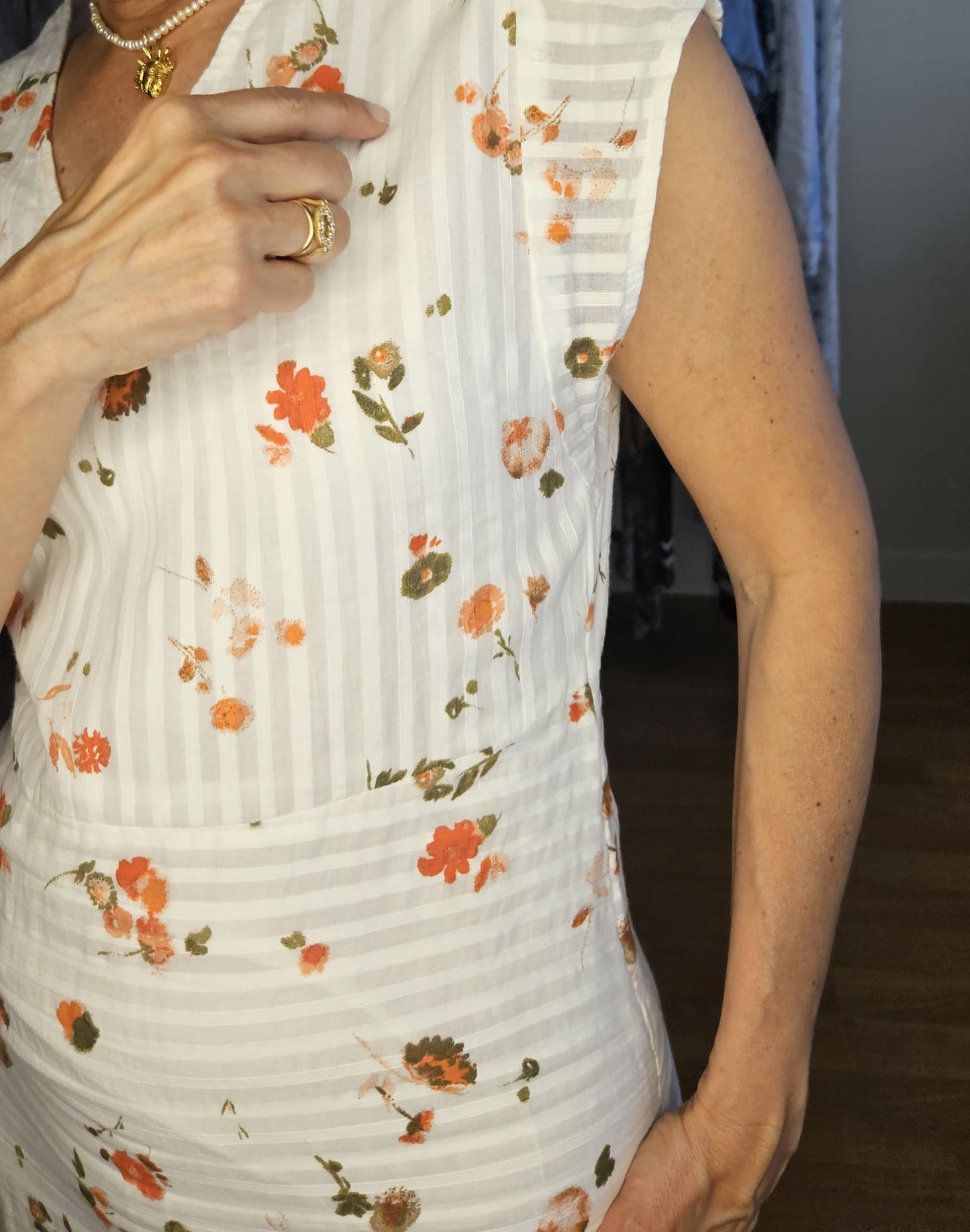 Vestido Blanco Estampado Flores